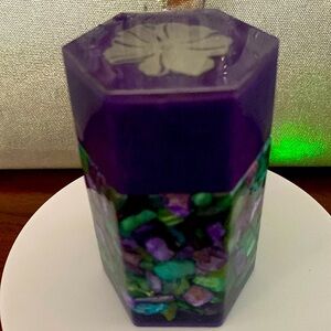 Hexagon Jar with Holographic Flower